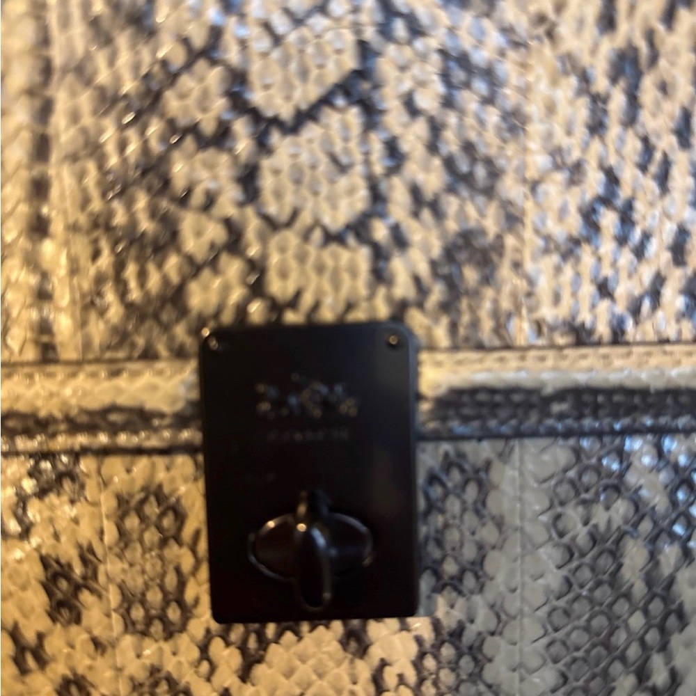 COACH Hutton Shoulder Bag Snakeskin/Leather Neutral Color NWT - Picture 11 of 15